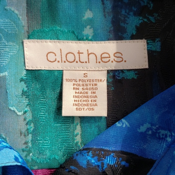 NWT c.l.o.t.h.e.s. BUTTON DOWN SHEER TOP - Picture 4 of 8